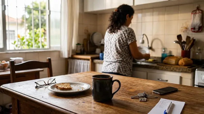 A rotina da dona de casa: e a xícara de café ficou esquecida